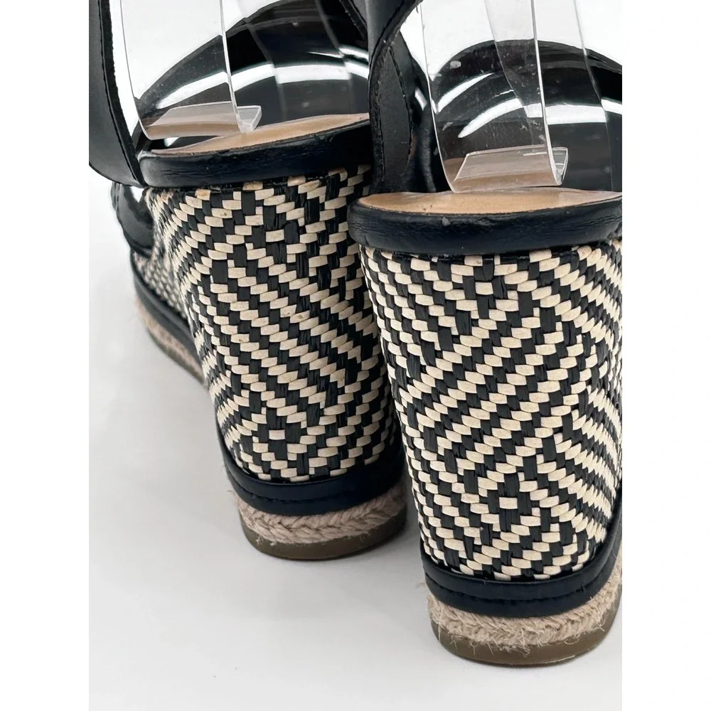 G.H. Bass Reece Ankle Strap Platform Wedge Espadrille Coastal Chic Euro Summer